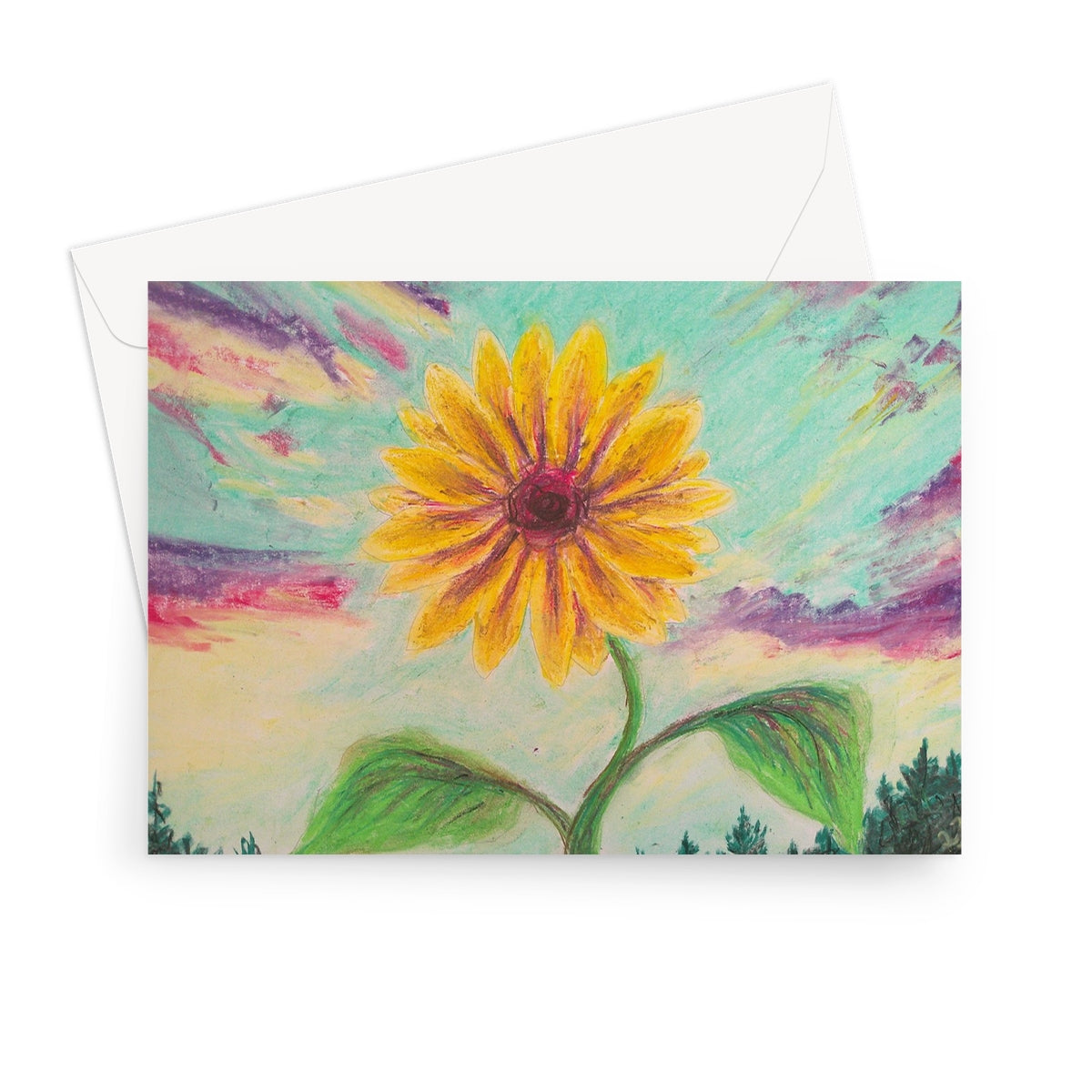 Berry Sunflower ~ Greeting Card