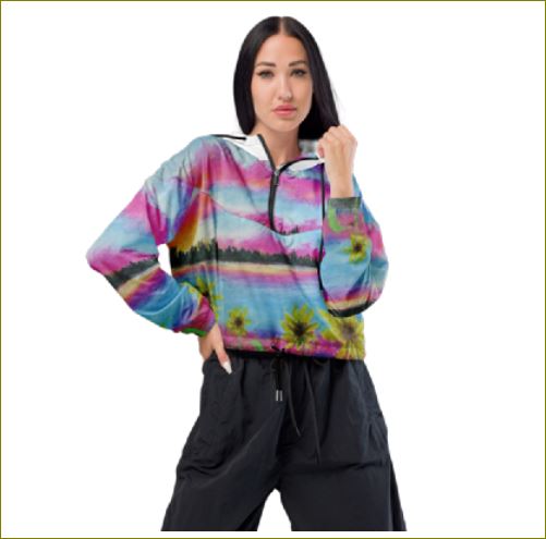 A Sunflower Fantasy ~ Women’s cropped windbreaker