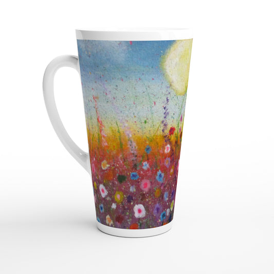 Petalled Skies ~ Latte 17oz Ceramic Mug