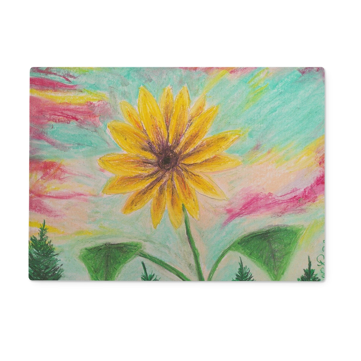 Sunflower Sets ~ Glass Chopping Board