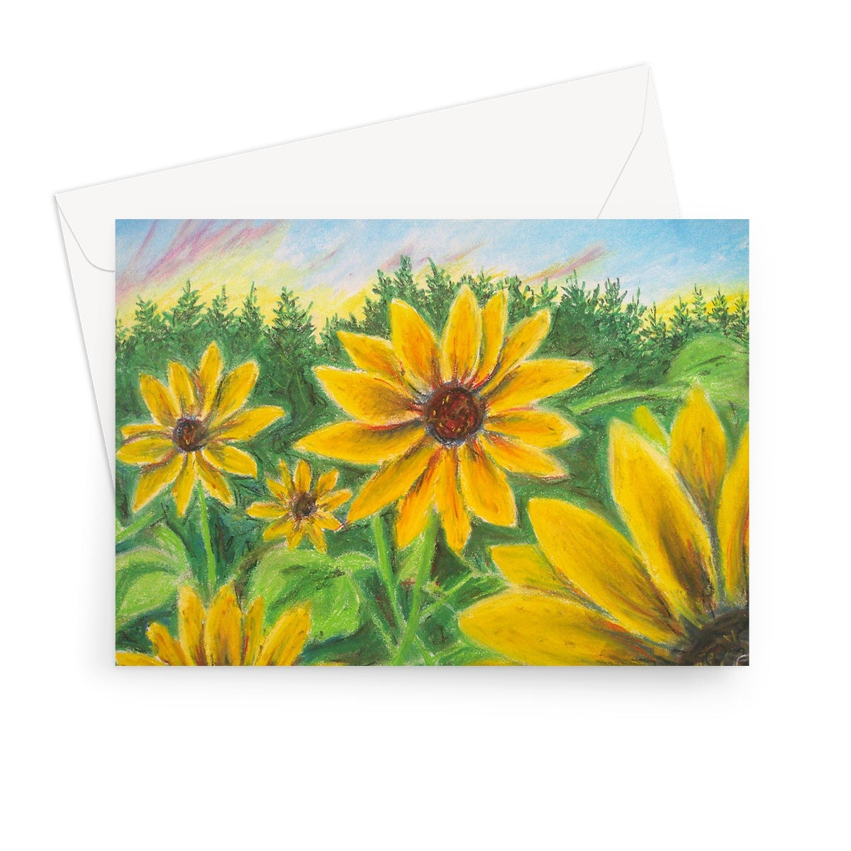 Sunflower on Rainbows ~  Greeting Card