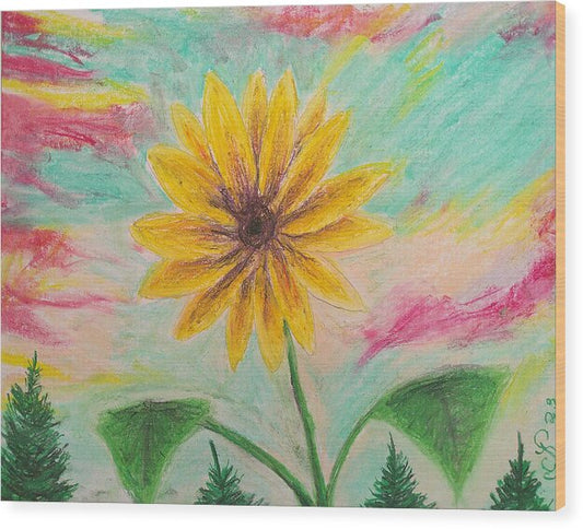 Sunflower Sets - Wood Print