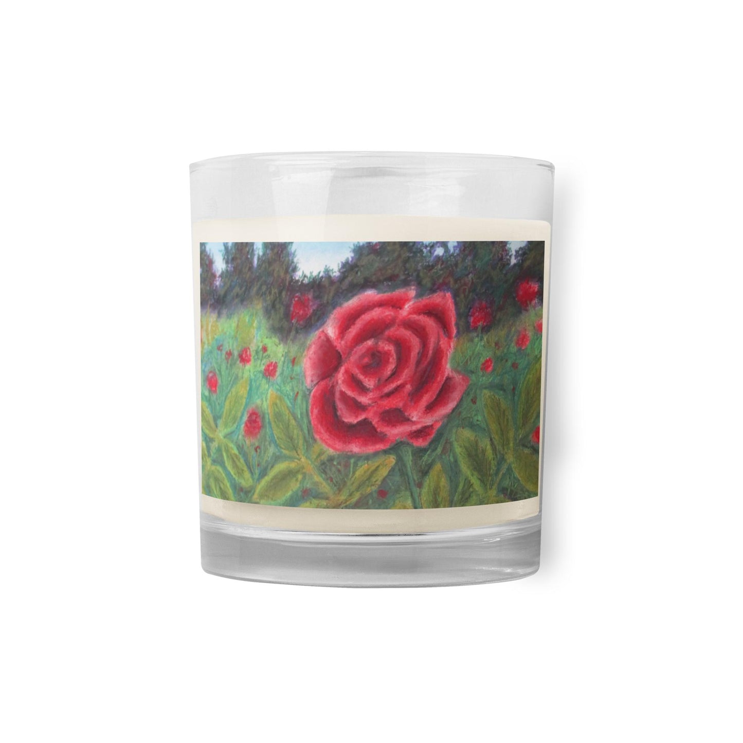 Field of Roses ~ Glass Jar Soy Wax Candle