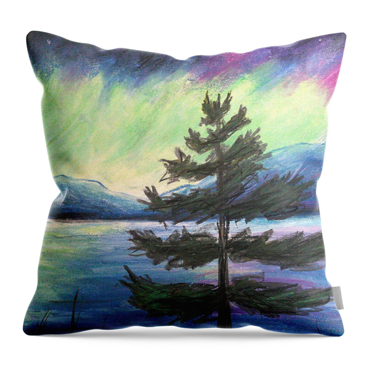 Hued Curtains - Throw Pillow