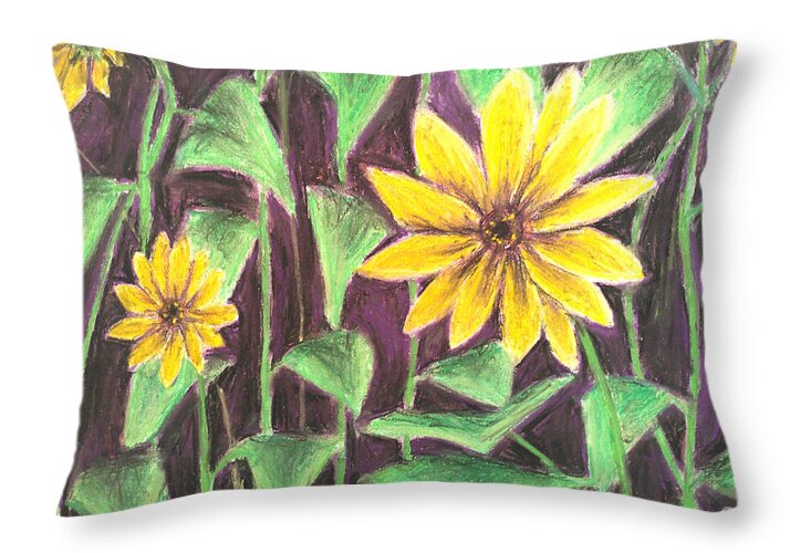 Nights of Sunflowers - Throw Pillow