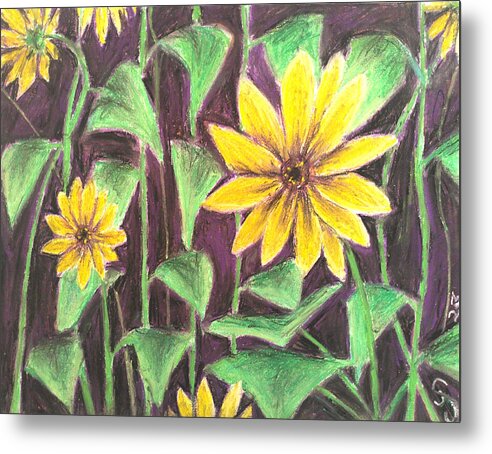 Nights of Sunflowers - Metal Print