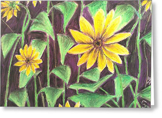Nights of Sunflowers - Greeting Card