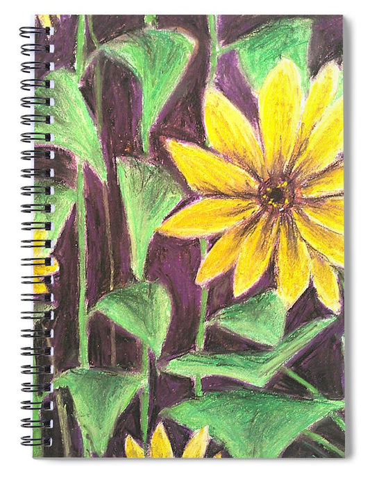 Nights of Sunflowers - Spiral Notebook