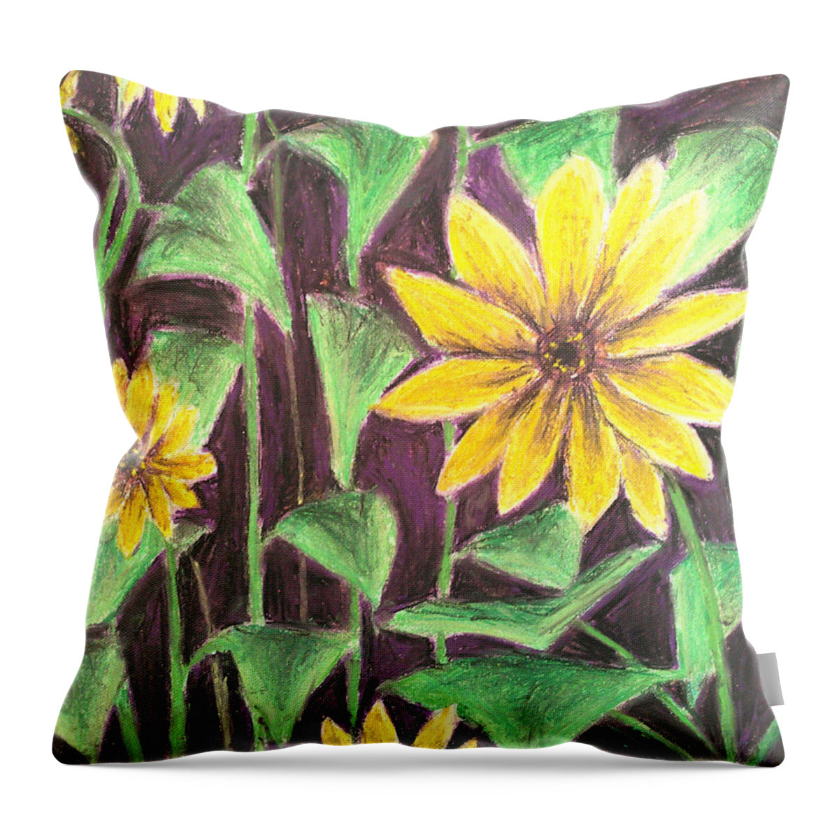 Nights of Sunflowers - Throw Pillow