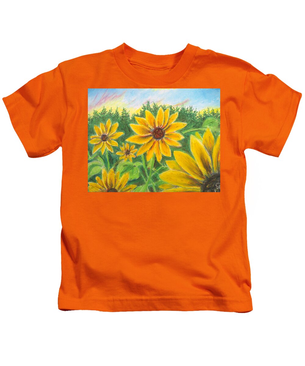 Sunflower on Rainbows - Kids T-Shirt