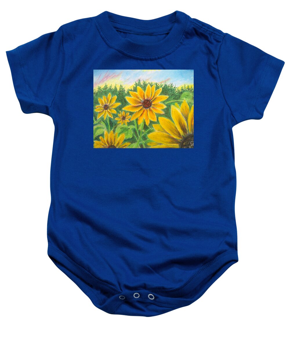 Sunflower on Rainbows - Baby Onesie