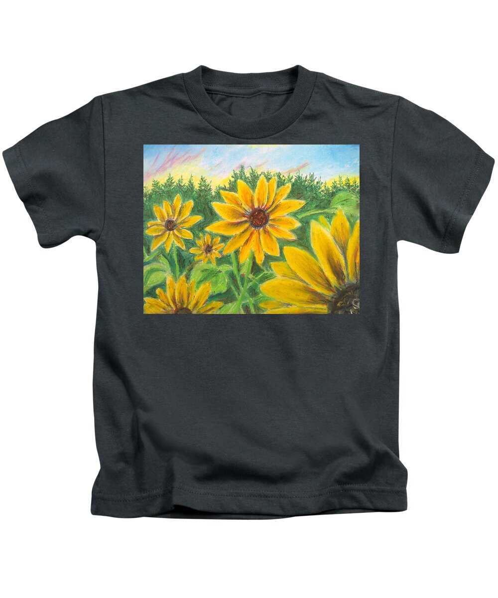 Sunflower on Rainbows - Kids T-Shirt