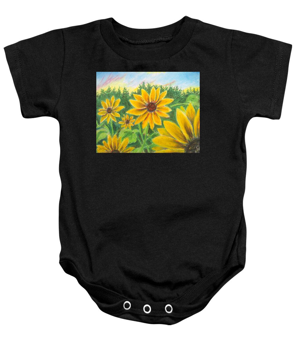 Sunflower on Rainbows - Baby Onesie