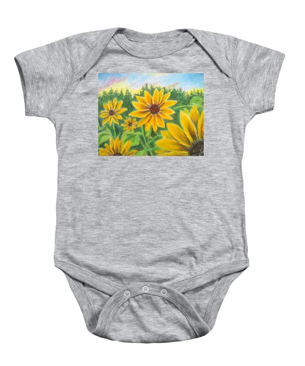 Sunflower on Rainbows - Baby Onesie