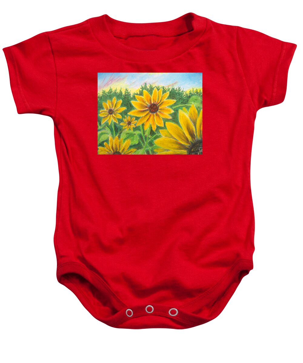 Sunflower on Rainbows - Baby Onesie