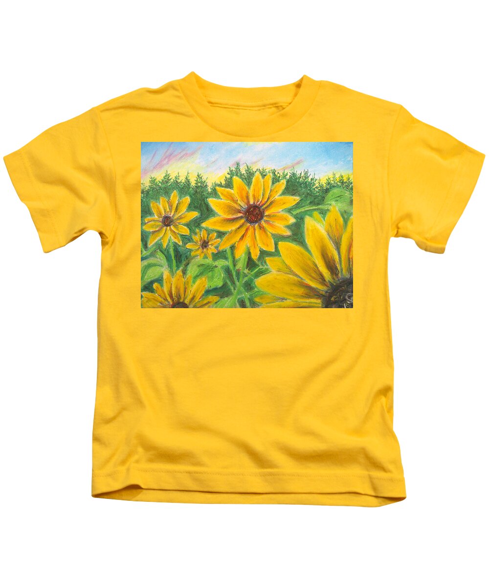 Sunflower on Rainbows - Kids T-Shirt