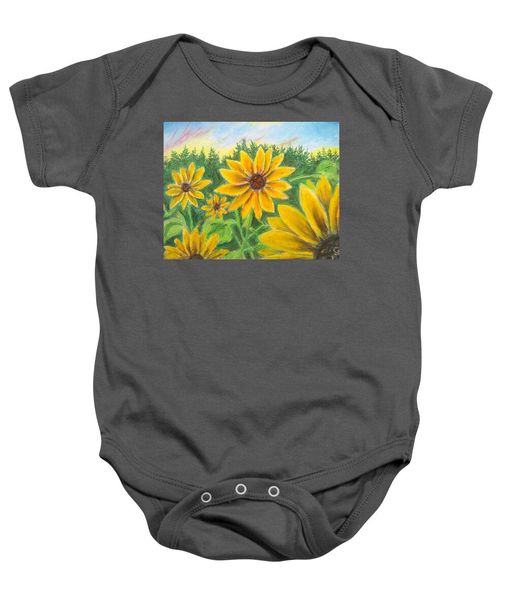 Sunflower on Rainbows - Baby Onesie