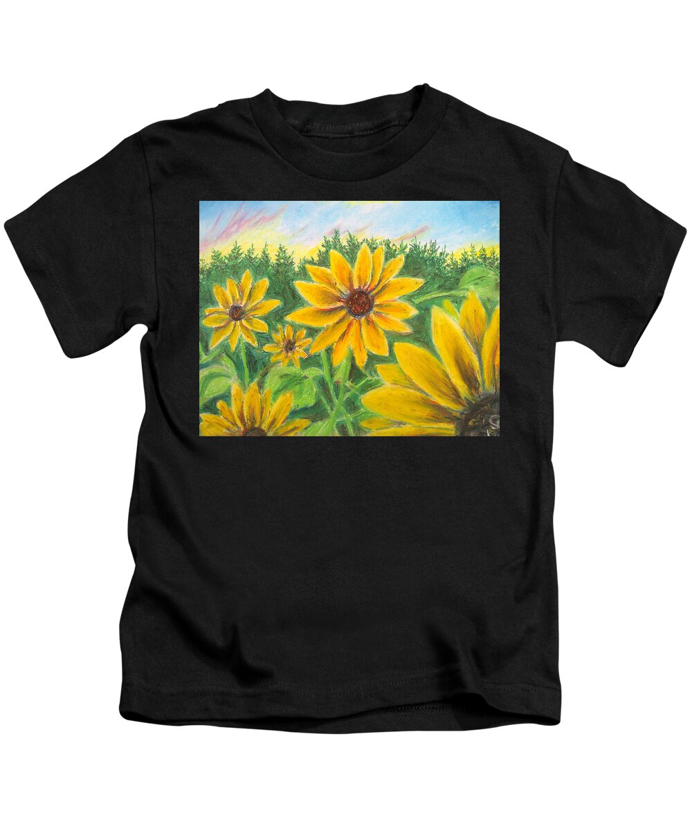 Sunflower on Rainbows - Kids T-Shirt