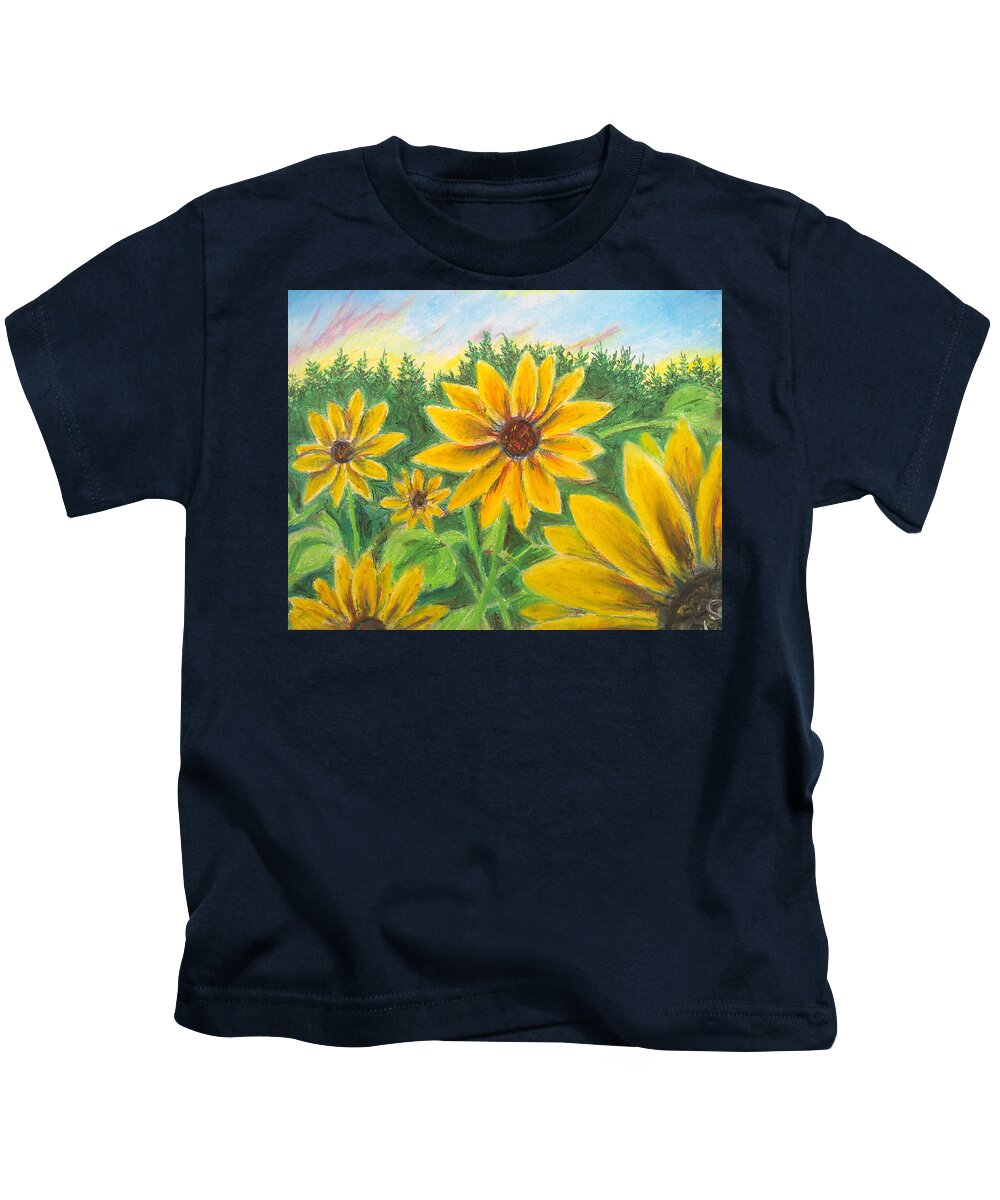 Sunflower on Rainbows - Kids T-Shirt