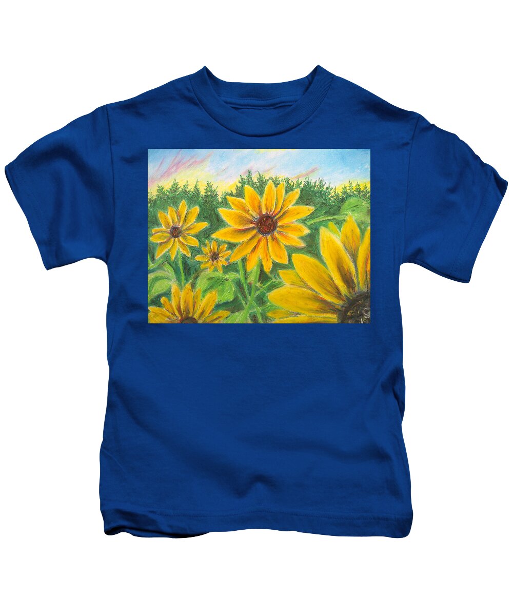 Sunflower on Rainbows - Kids T-Shirt