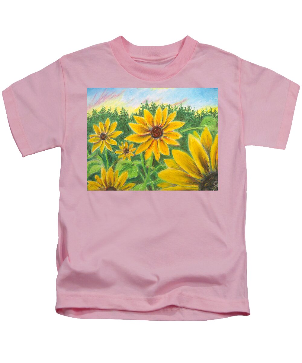 Sunflower on Rainbows - Kids T-Shirt