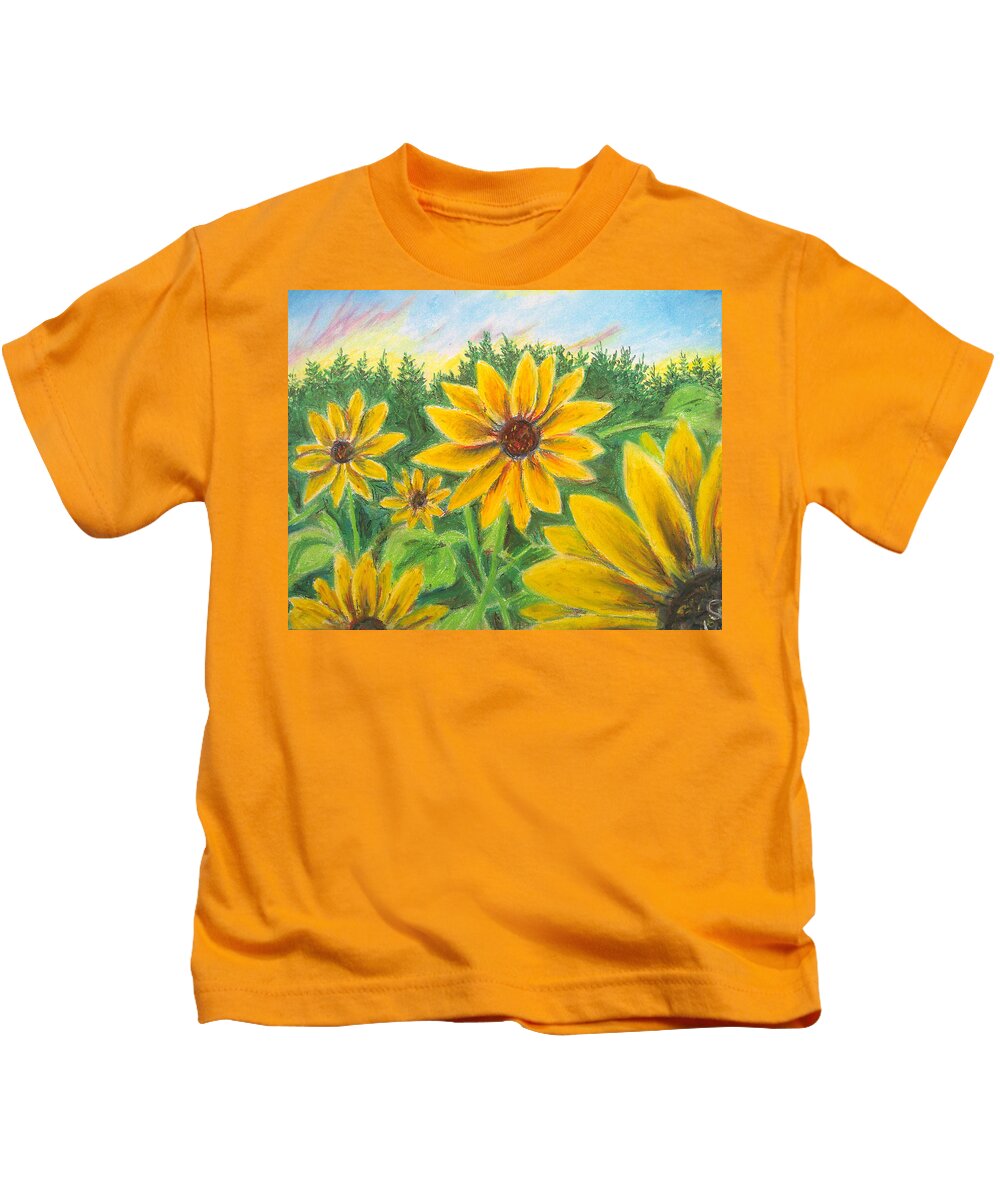 Sunflower on Rainbows - Kids T-Shirt