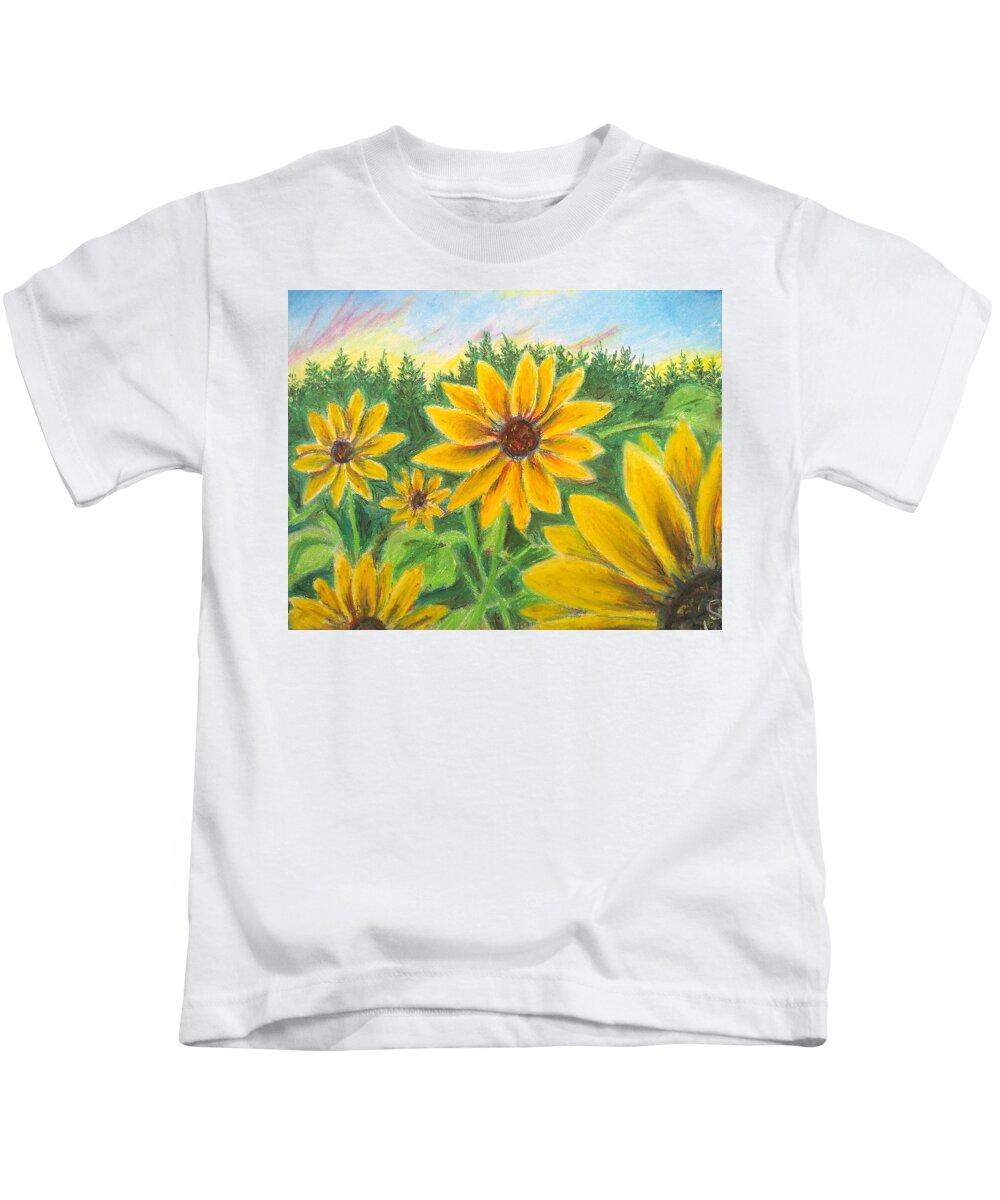 Sunflower on Rainbows - Kids T-Shirt