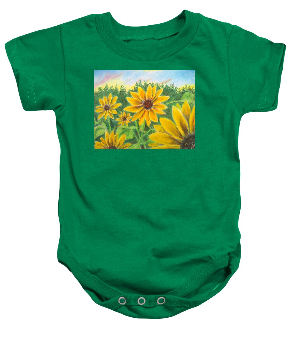 Sunflower on Rainbows - Baby Onesie