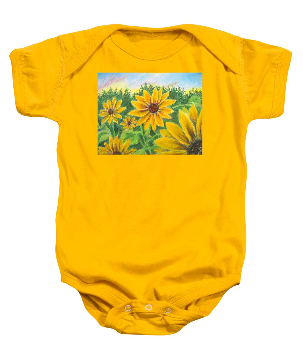 Sunflower on Rainbows - Baby Onesie