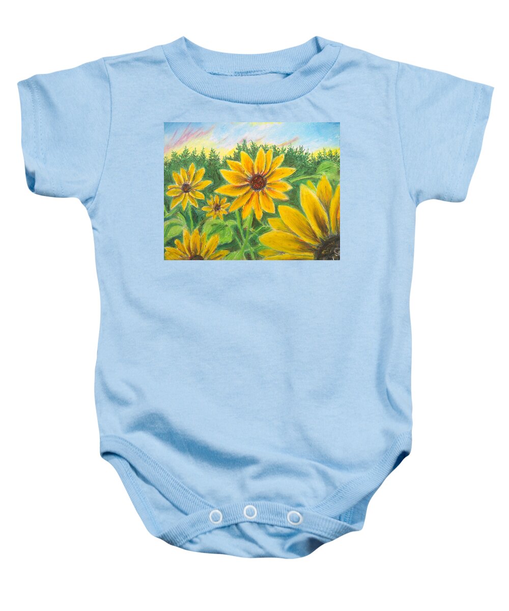 Sunflower on Rainbows - Baby Onesie