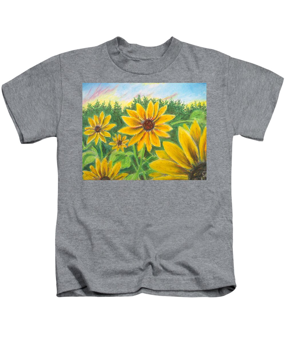 Sunflower on Rainbows - Kids T-Shirt