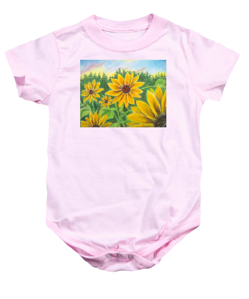 Sunflower on Rainbows - Baby Onesie