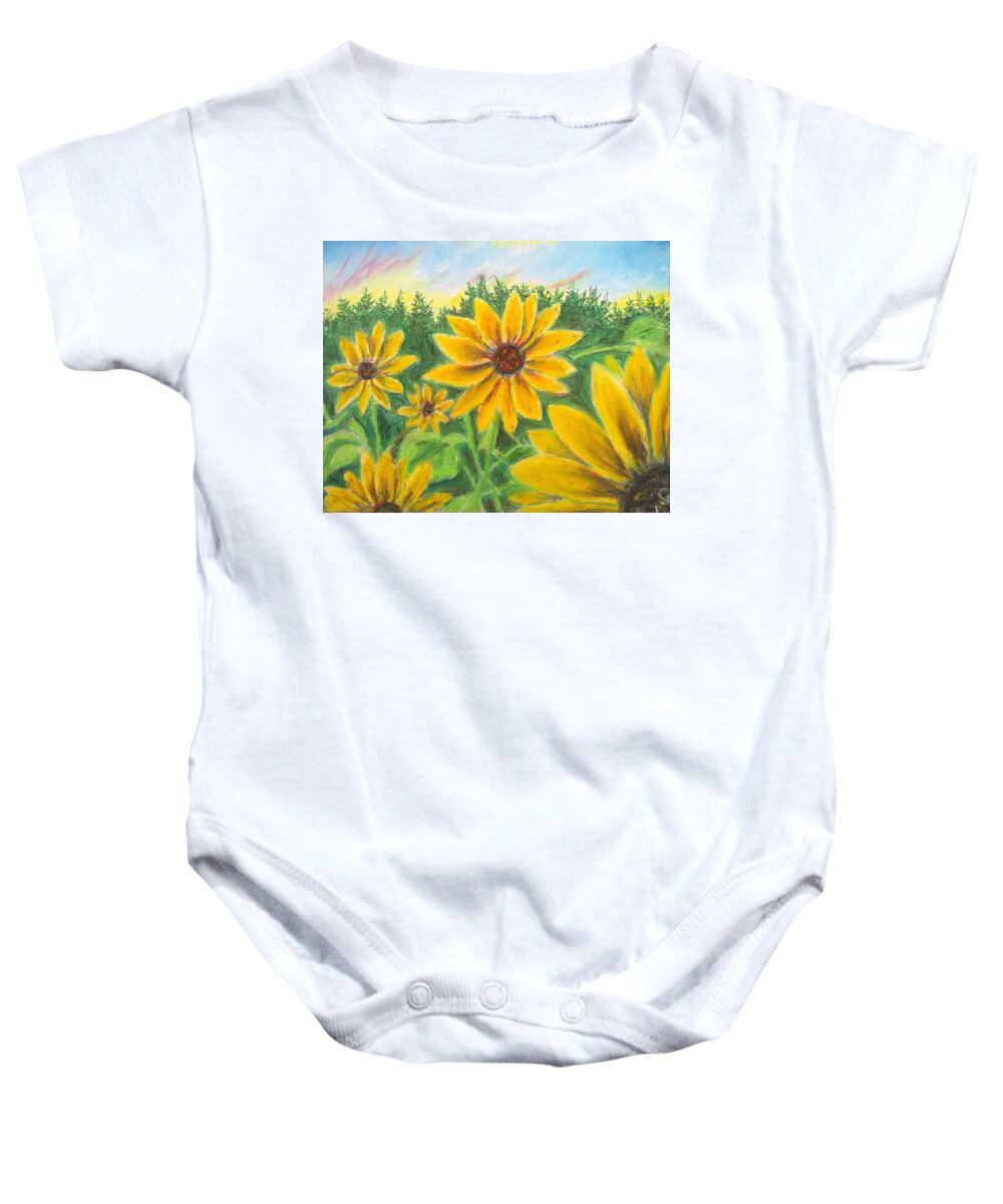 Sunflower on Rainbows - Baby Onesie