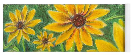 Sunflower on Rainbows - Yoga Mat