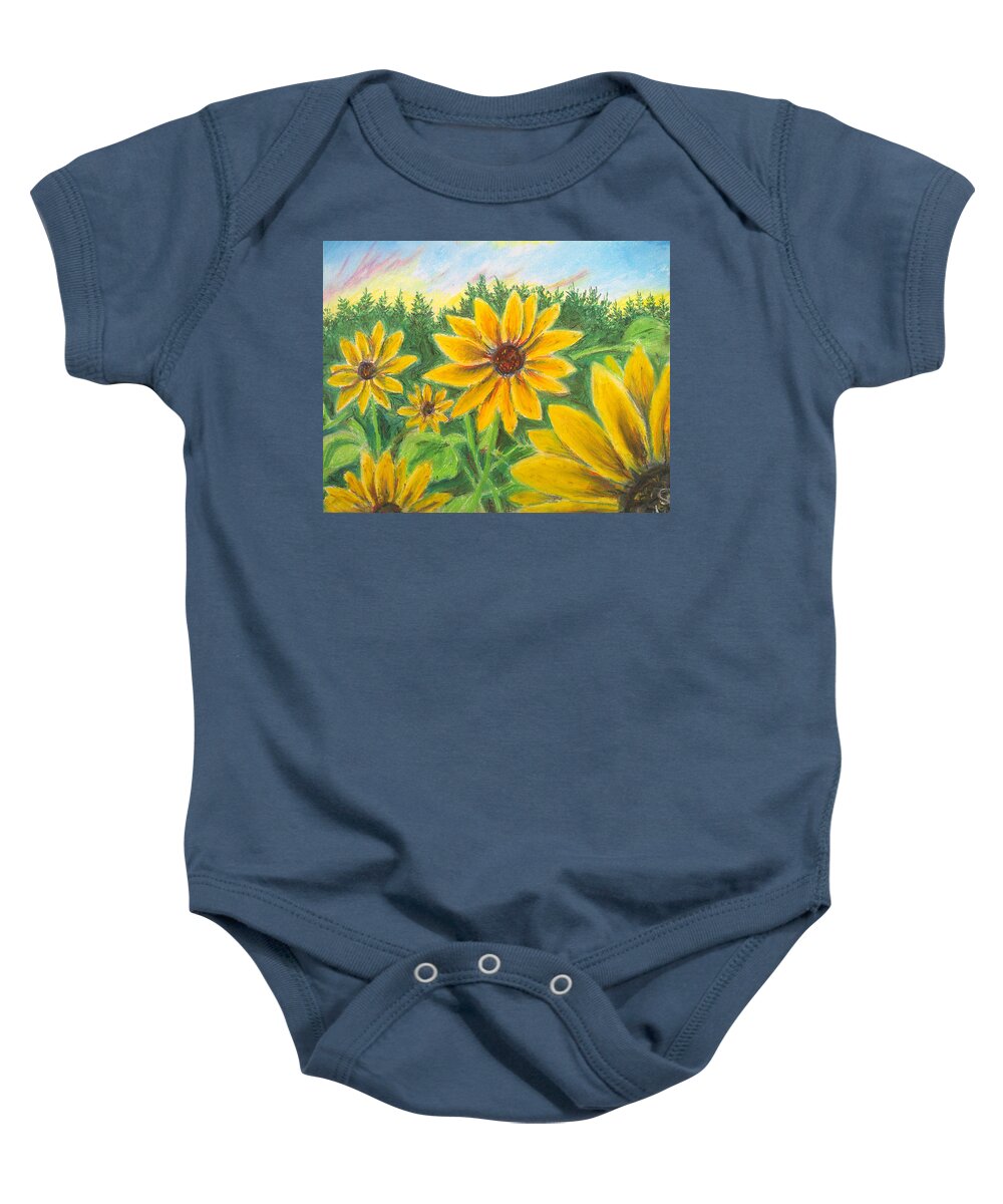 Sunflower on Rainbows - Baby Onesie