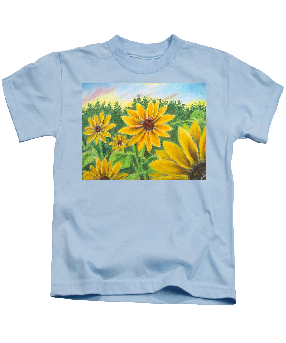 Sunflower on Rainbows - Kids T-Shirt