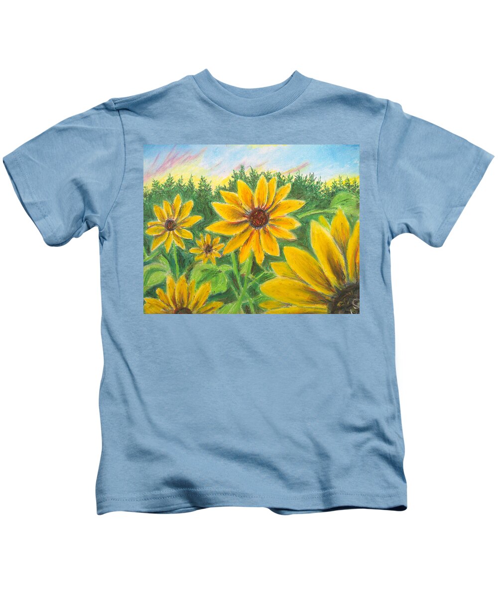 Sunflower on Rainbows - Kids T-Shirt