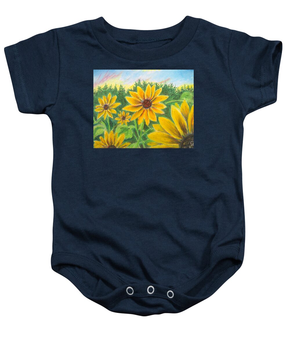 Sunflower on Rainbows - Baby Onesie