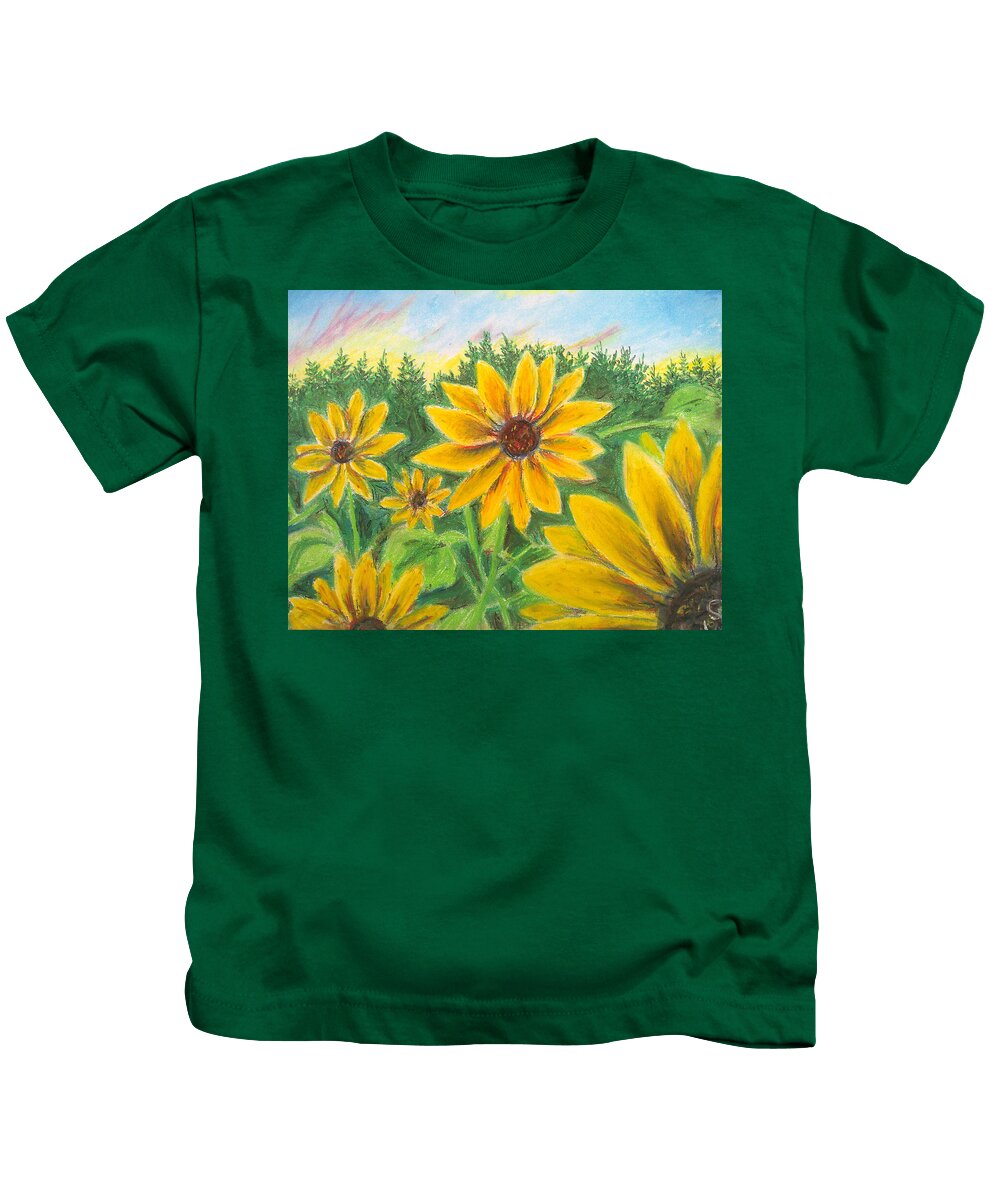 Sunflower on Rainbows - Kids T-Shirt