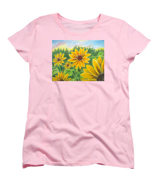 Sunflower on Rainbows - Women's T-Shirt (Standard Fit)