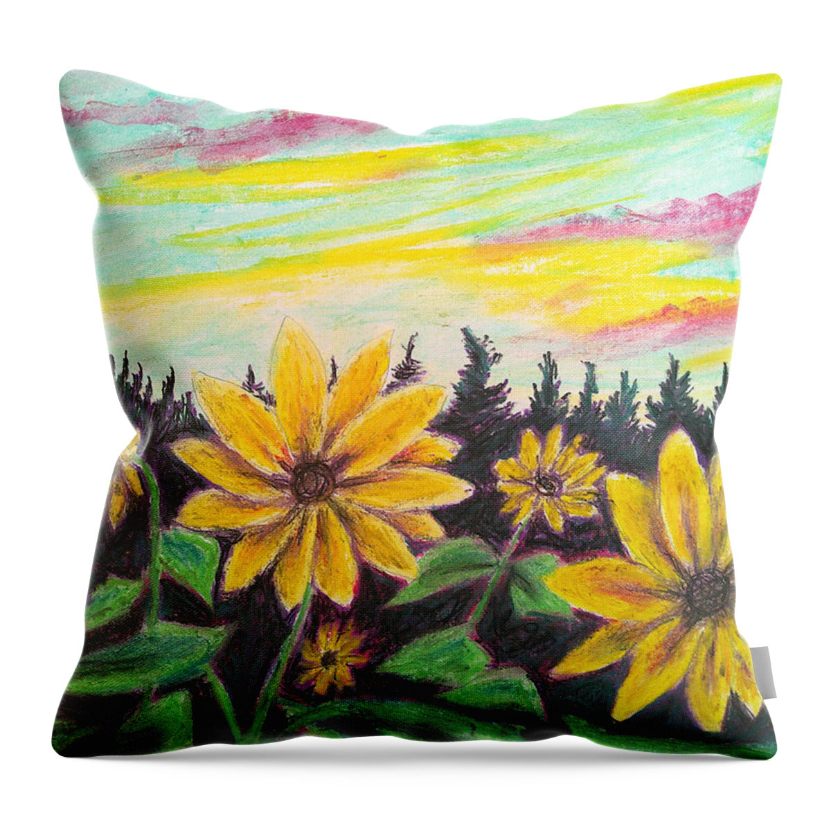 Sunflower Souls - Throw Pillow