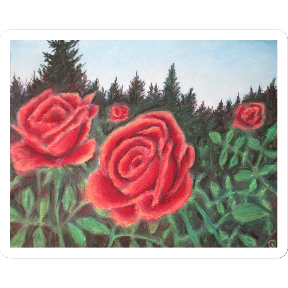 Poet and her Soul Speaking Paintings ~ prints, originals and more  Rosy red and pure A sight to cure Cure the sight Open to love Giving and receiving From above  Original Artwork and Poetry of Artist Jen Shearer   This is a original painting printed on product.