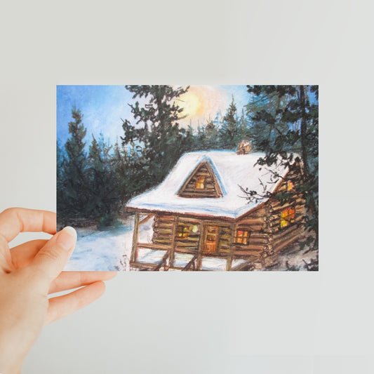 Cozy Cabin ~ Postcard