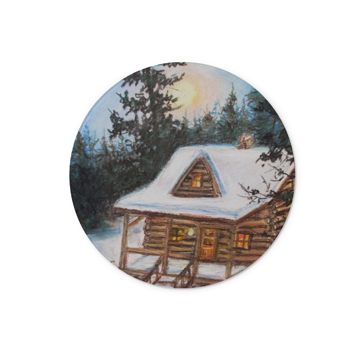 Cozy Cabin ~ Glass Chopping Board