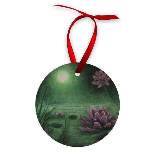 Lily Pond ~ Wood Ornament