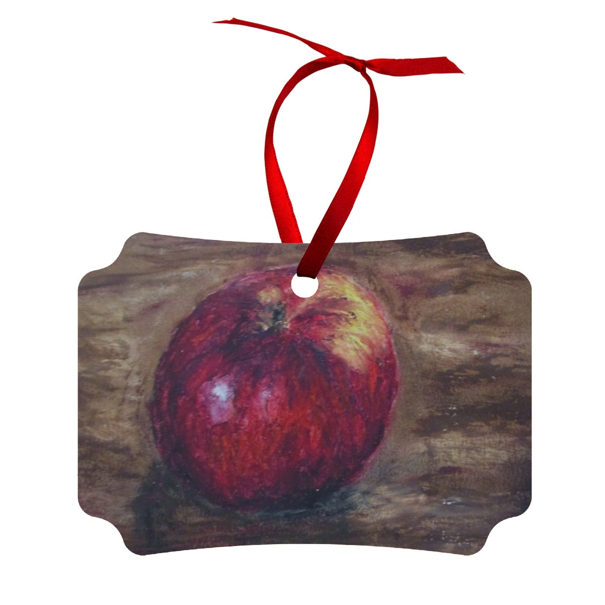 Apple A ~ Wood Ornament