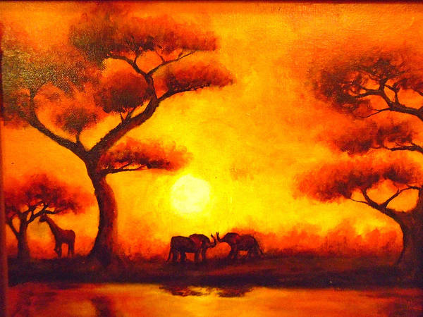 African Sunset  ~ Art Print