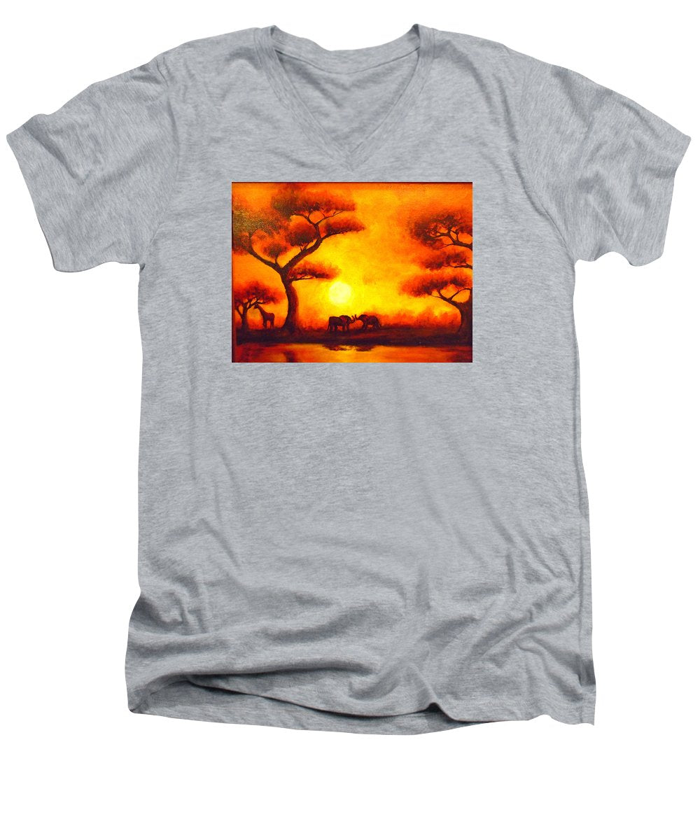 African Sunset  - Men's V-Neck T-Shirt