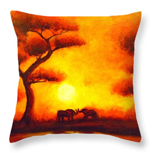 African Sunset  - Throw Pillow