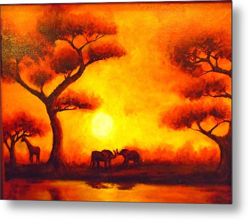 African Sunset  - Metal Print